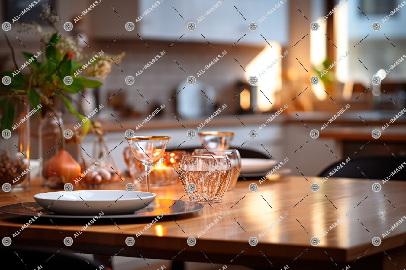 a table with plates and glasses on it,serveware, candle, restaurant, table, furniture, indoor, plant, dining, wall, kitchen, tableware, centrepiece, kitchen & dining room table, dishware, dining table, dining room, porcelain, bowl, vase