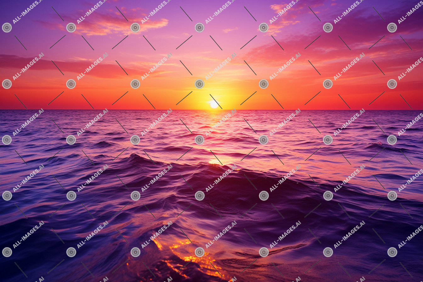 Vibrant Ocean Sunset,soleil, crépuscule, paysage, nuage, coucher, lever du soleil, plage, horizon, ciel, calme, mer, soleil, océan, nature, vague, Extérieur, rémanence, eau, de, ciel rouge le matin, soir, coucher de soleil