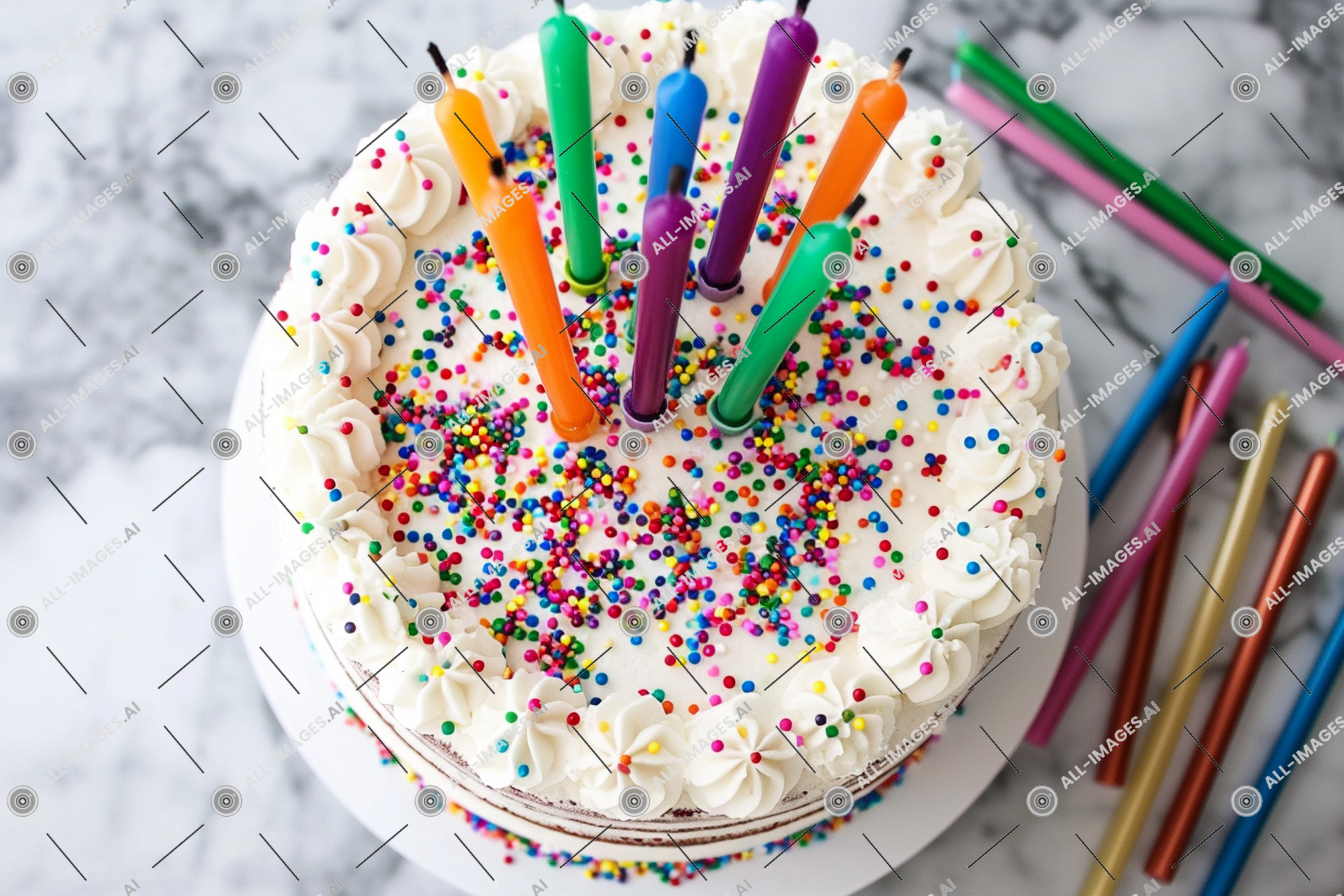 Birthday Cake with Colorful Candles,gâteau d'anniversaire, colorant alimentaire, haut, fourniture de décoration de gâteaux, coloré, bougie, orné, bougies, vibrant, nv200, angle, visualisé, dessert, pâtisseries, anniversaire, nourriture, bougie d'anniversaire, douceur, glaçage, confiserie, paillettes, décoration de gâteaux, gâteau