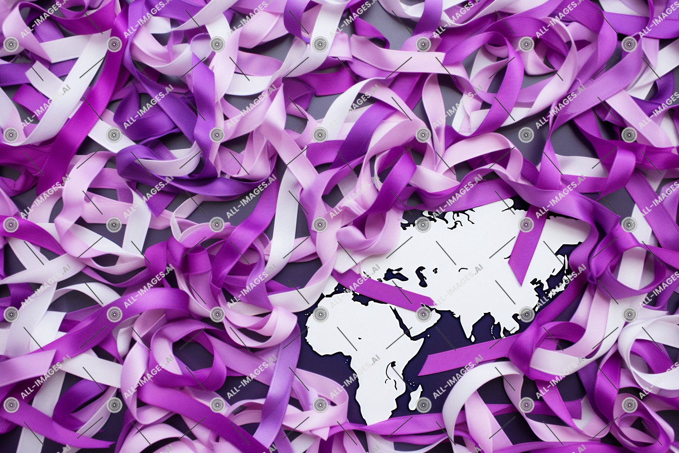 Purple and White Ribbons on Dark Background,violet, lilas, rose, art, magenta, monde, violet, jour, cancer