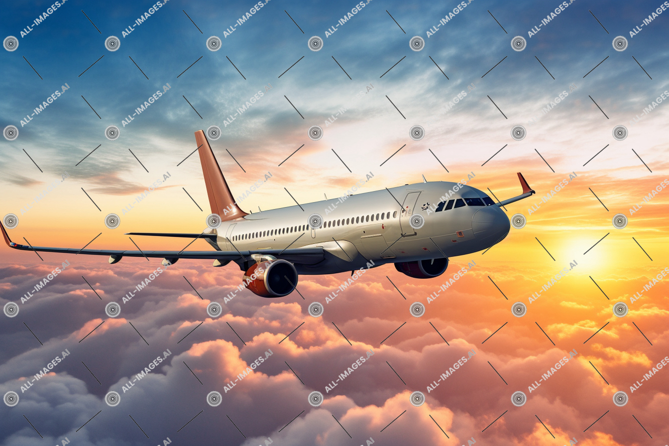 Airplane Flying at Sunset,aviation, aircraft engine, aerospace engineering, cloud, airport, sunrise, during, sky, jet aircraft, air travel, vibrant, flap, jet engine, airline, service, above, narrow-body aircraft, soaring, aerospace manufacturer, cloudy, outdoor, wing, transport, vehicle, flight, plane, airplane, aircraft, vehicles, airliner, sunset, large, jet, clouds, twinjet, air, airbus