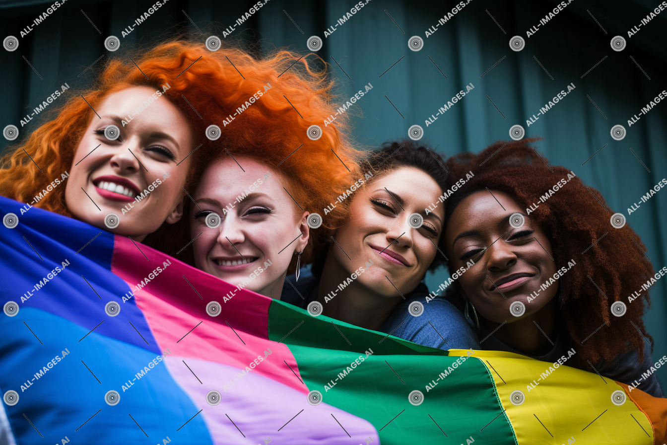 Un groupe de femmes souriant et tenant un drapeau,groupe, personne, visage humain, scientifiques, économistes, ryoto, content, champ, haute altitude, Extérieur, sourire, femme, présentation, innovation, vêtements