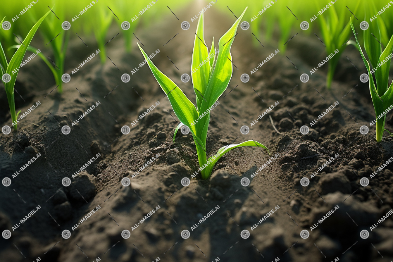 a green plant growing out of dirt,tiny, grass, cornfield, corn, plantation, plant, cash crop, view, field, nature, ground, outdoor, agriculture, aerial, green, soil, crop, plants, baby, emerging