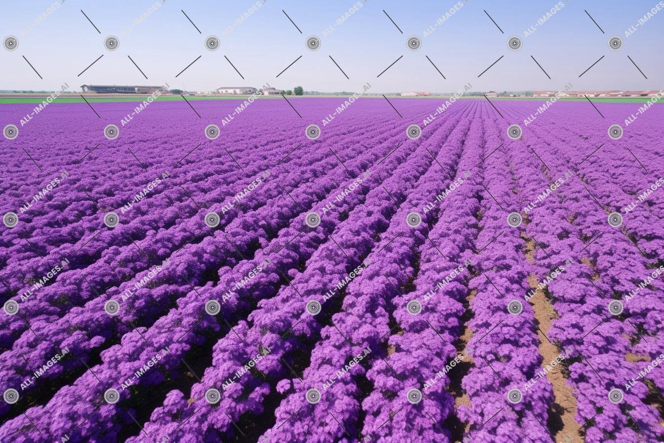 Vibrant Purple Flower Fields,violet, landscape, eye, blooming, sky, bird's, violette, plant, view, purple, perspective, annual plant, field, cloudless, lavender, ground, outdoor, violets, flower