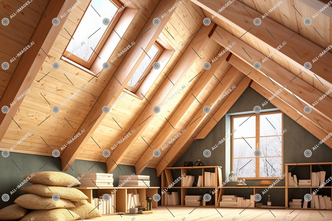 Cozy Attic Room with Wooden Interior,visible, confortable, bateau à voile, voir, plafond, fenêtre, neuro, grenier, des murs, incliné, petit, matériaux, chambre, en bois
