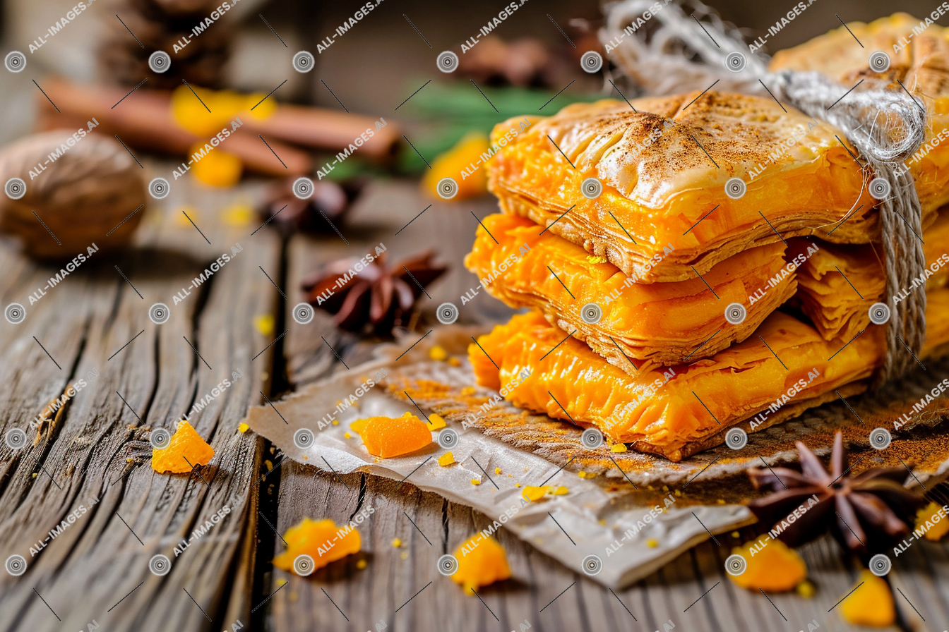 Stacked Pumpkin Puff Pastries,des, galette, ruissellement