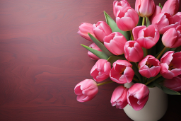 un bouquet de tulipes roses dans un vase blanc