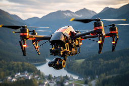 un drone survain une vallée
