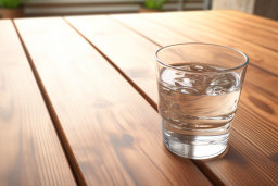 Un verre d'eau sur une table