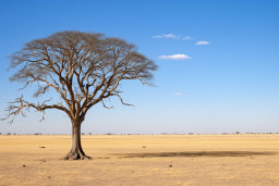 un arbre dans un champ sec