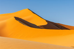 a sand dune with blue sky