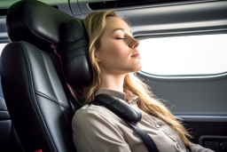 Une femme dormant dans un avion