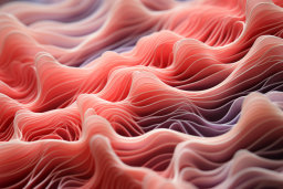 a close up of a pink and purple wavy surface