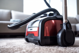 a vacuum cleaner with headphones