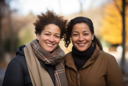 two women smiling at the camera