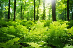 une fougère verte dans une forêt