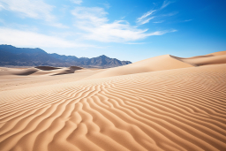 une dune de sable avec des montagnes en arrière-plan