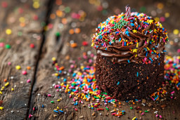 Cupcake festif au chocolat avec Sprinkles