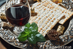 Passover Celebration with Wine and Matzo