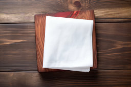 une serviette sur une surface en bois