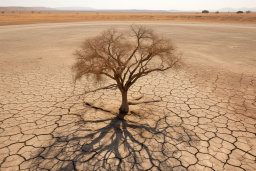 Solitary Tree in Arid Landscape