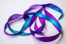 Entwined Satin Ribbons in Blue and Purple