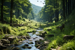 Un ruisseau traversant une forêt