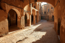 Sunlit Arches in Ancient Alleyway