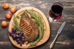 Grilled Steak with Wine and Herbs