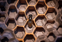 Une abeille sur un nid d'abeille