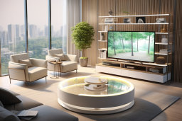 Modern Living Room with Integrated Indoor Pond