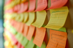 Colorful Post-it Notes on Wall