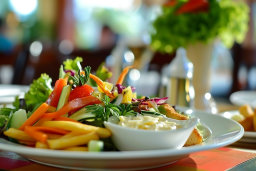 Fresh Vegetable Salad on Plate