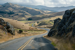 Winding Road through Rolling Hills