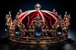 uma coroa de ouro com jóias azuis