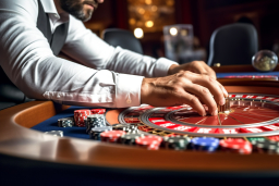Un hombre jugando a la ruleta en un casino