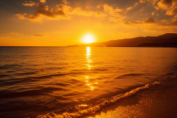 Golden Sunset Over Tranquil Sea