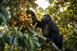 un singe dans un arbre avec des fruits
