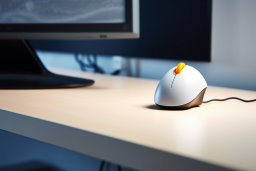 a computer mouse on a desk