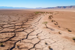 Cracked Earth in Arid Desert Landscape