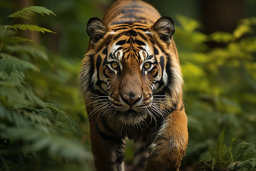un tigre marchant dans les bois