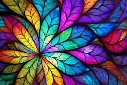 a colorful leafy pattern