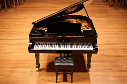 Grand Piano on Concert Stage