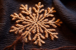 Detailed Knit Snowflake Pattern on Fabric