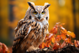an owl sitting on a tree branch