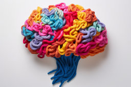 un fil coloré en forme de cerveau