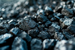 a pile of black rocks
