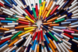 Circle of Colorful Pencils