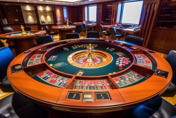 a roulette table in a casino