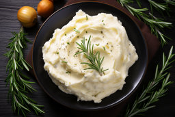 a plate of mashed potatoes